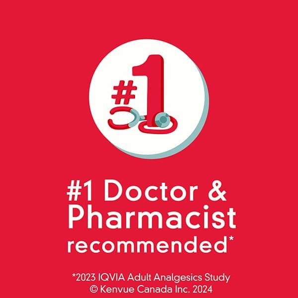 TYLENOL® is the #1 doctor & pharmacist recommended brand according to the 2023 IQVIA Adult Analgesic Study